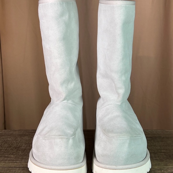 MM6 Titanium Grey Lug Tread Suede Round Toe Moon Snow Boot Size 40 - Picture 3 of 17